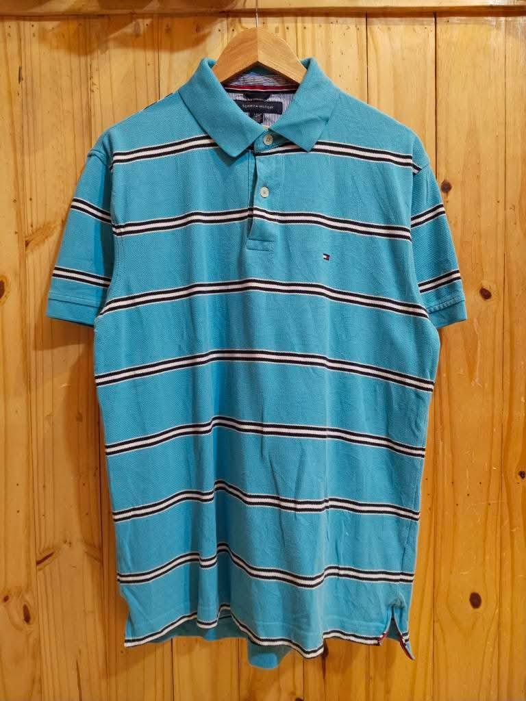 Tommy Hilfiger Polo shirt Stripe Light Blue Large