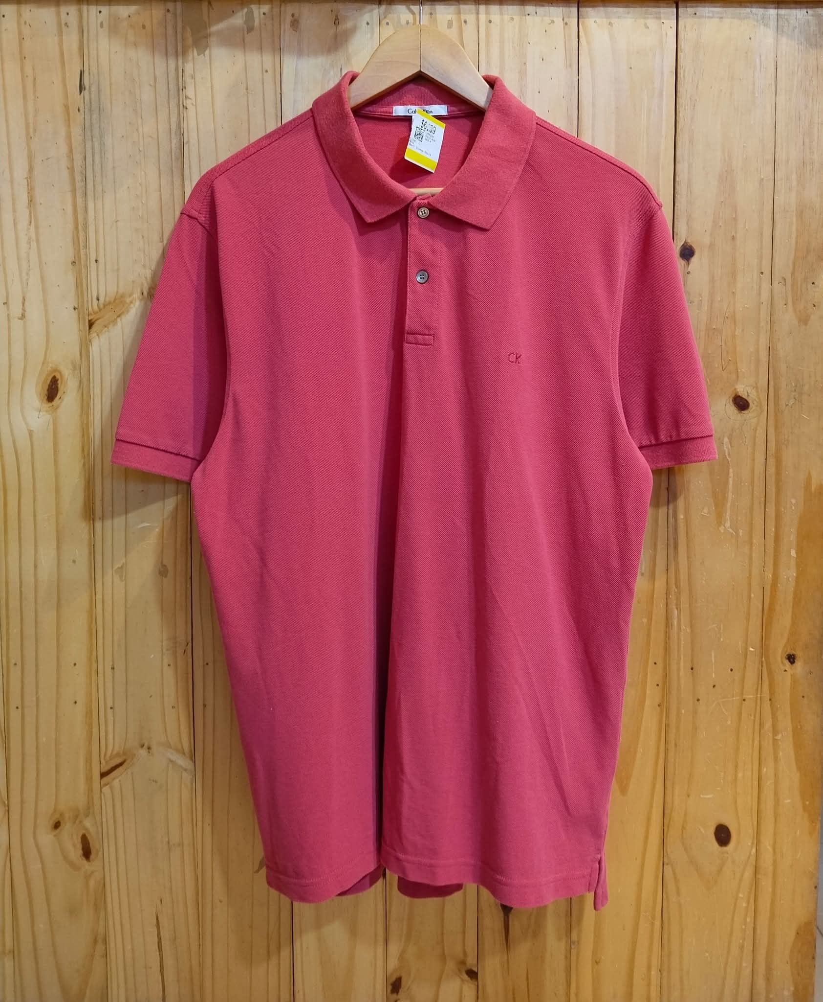 Calvin Klein Pink Polo Shirt Large