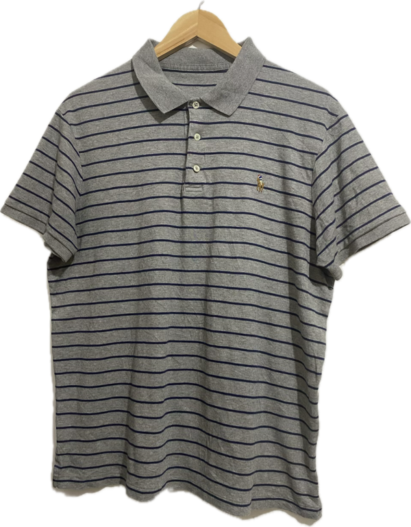 Ralph Lauren Stripe gray poloshirt medium